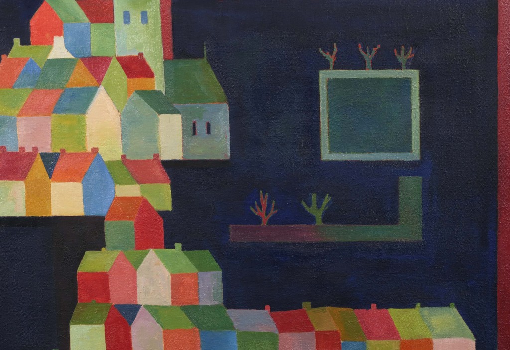 Dirk Breed: Olieverf op doek, Huizen - Ingelijst kopen? Bied vanaf 850!