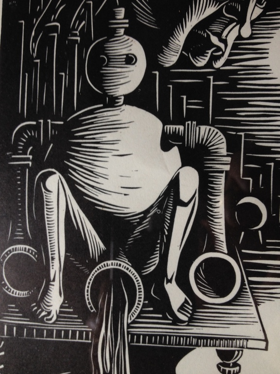 Hugo De Putter (1938-1990): Een land zoekt zijn evenwicht, linosnede, jaren ‘70 kopen? Bied vanaf 10!