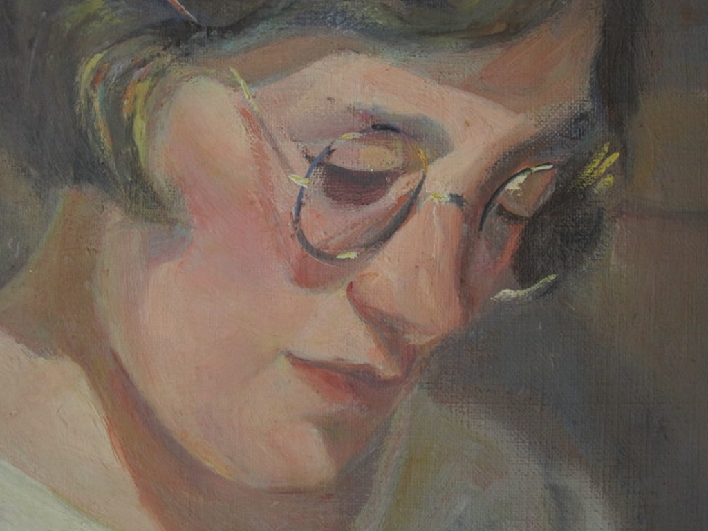 Toon Pluijmers 1910-1967 olieverf "lezende vrouw" omstreeks 1940 verkocht voor € 70!