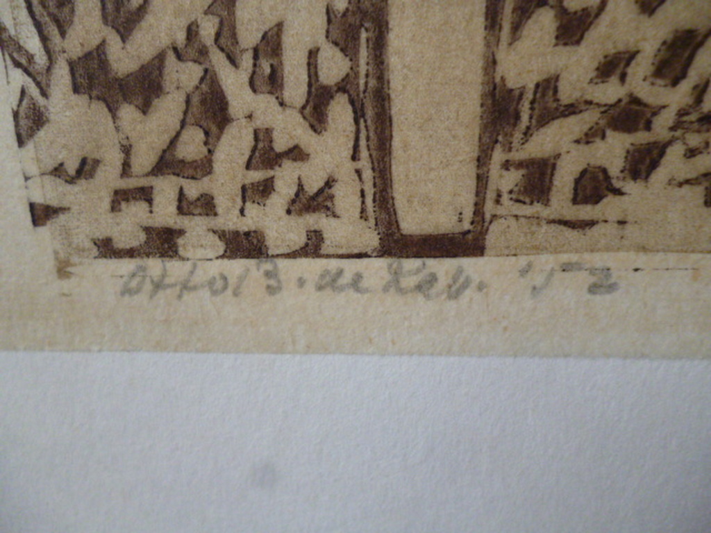 Otto B. de Kat - kleurenlinosnede - De conversatie kopen? Bied vanaf 185!