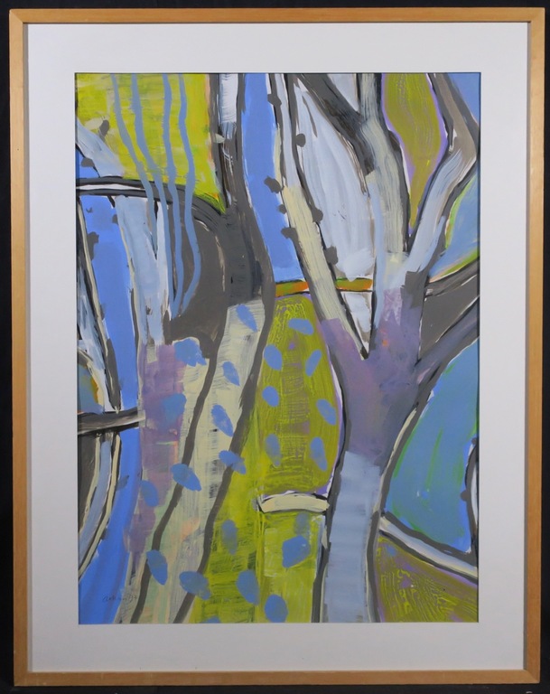 Arhan Gunermengi: Acryl op papier, Z.T. - Ingelijst verkocht voor € 65!