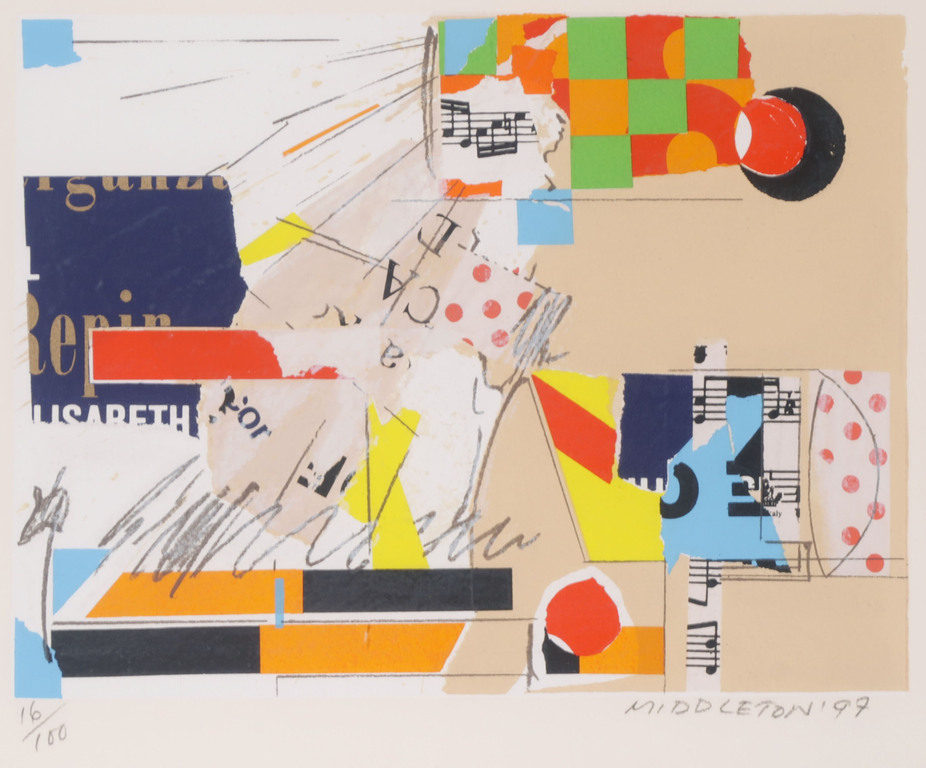 Sam Middleton - Sam Middleton: Zeefdruk, Compositie III - Ingelijst kopen? Bied vanaf 35!