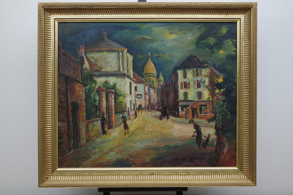 Ben Moonen (1897-1976) - olieverf op doek - Parijs stadsgezicht verkocht voor € 175!
