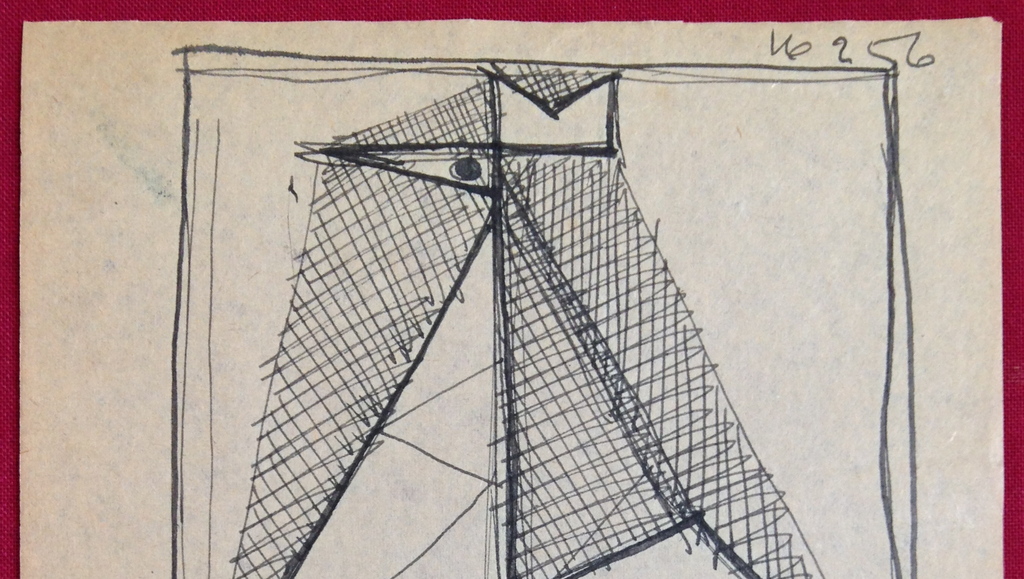 Siep van den Berg, Originele gedateerde inkt tekening uit 1956 kopen? Bied vanaf 38!