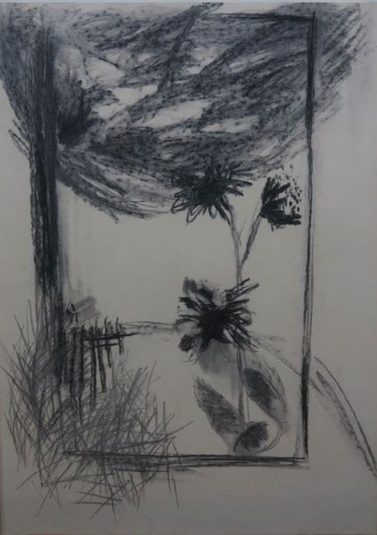 Gerda ten Thije: Houtskool, Binnen-Buiten -Ingelijst kopen? Bied vanaf 50!