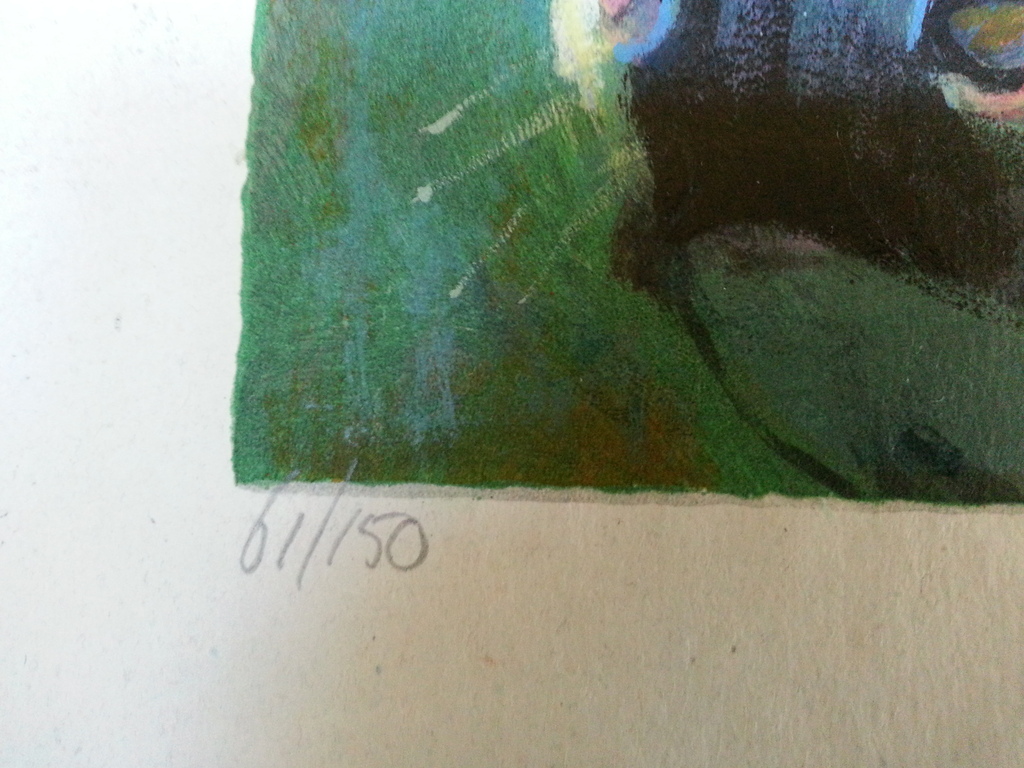 Theo Onnes, zeefdruk, titel:  kopen? Bied vanaf 30!