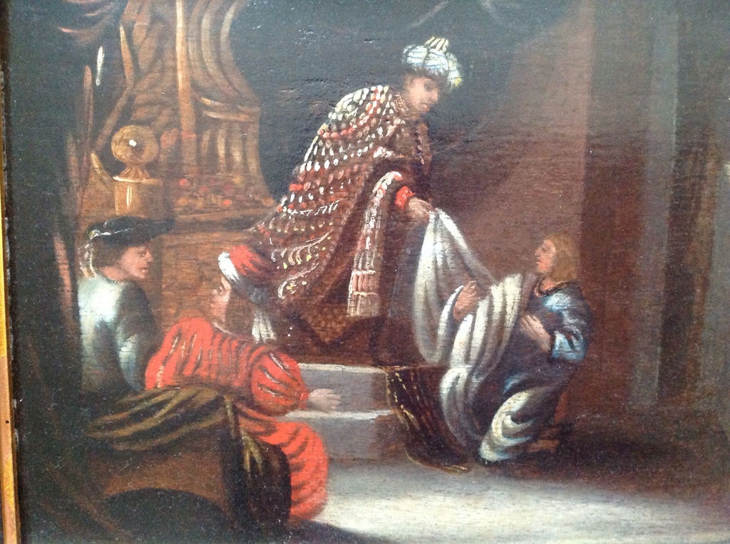 Onbekend: Olieverf op paneel, Sultan en kooplieden kopen? Bied vanaf 1!