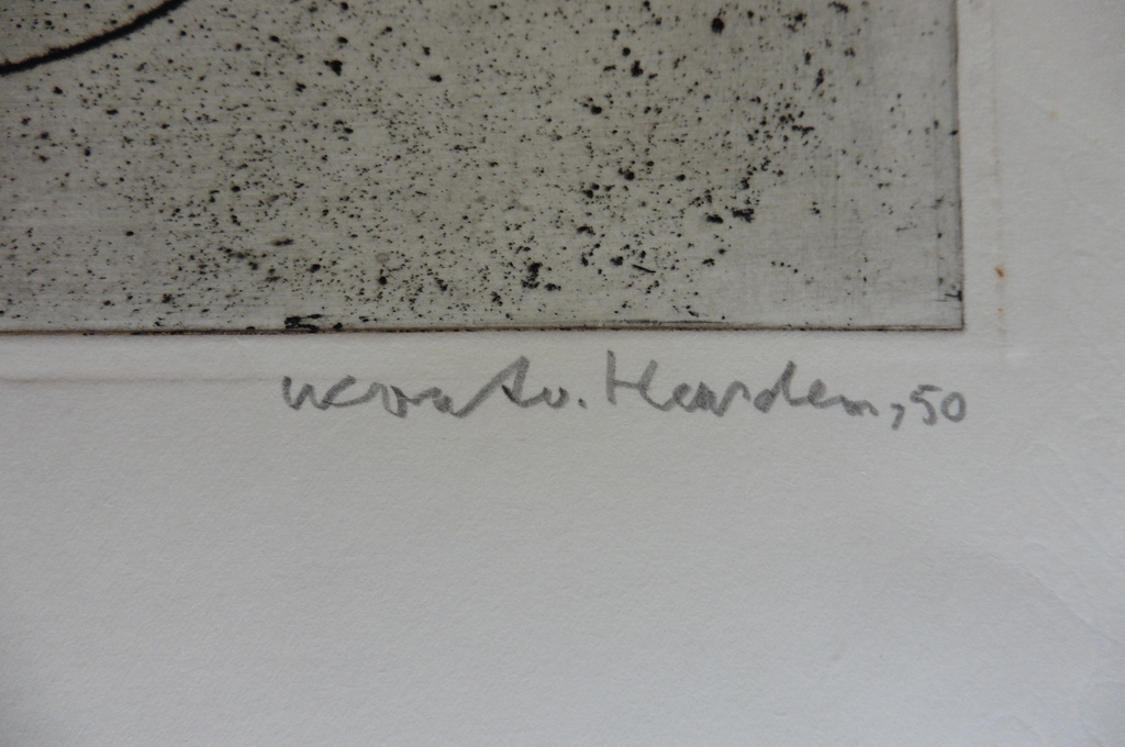 Wout van Heusden, De hovenier, ets, 1950 kopen? Bied vanaf 45!