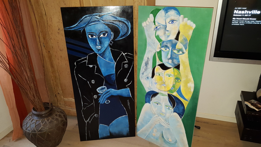 Trudi van Zomeren (1945) - olie op paneel - 2 stuks kopen? Bied vanaf 135!