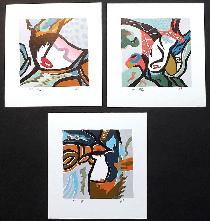 3 gesigneerde litho's van een onbekende vermoedelijk Orientaalse kunstenaar kopen? Bied vanaf 1!