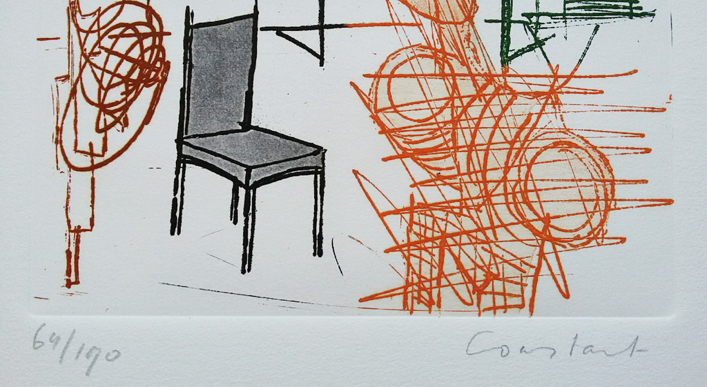Constant - De stoel II, aquatint ets (mooi ingelijst) kopen? Bied vanaf 295!