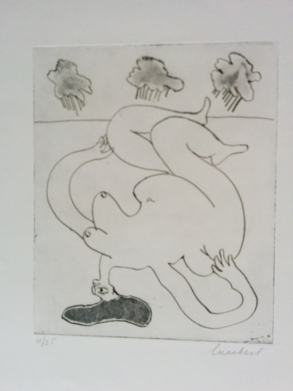 Lucebert originele ets, handgesigneerd en genummerd 11 van 25 stuks, 1979 CoBrA verkocht voor € 280!