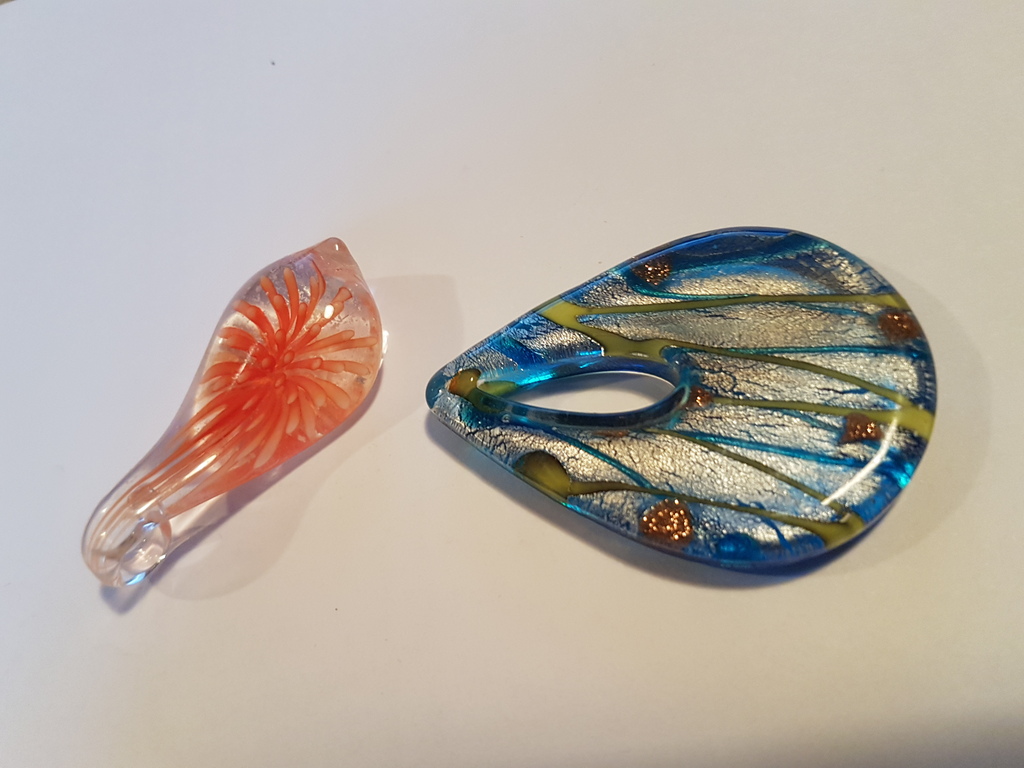 Bladeren-Pendant in Murano glas lotto van 2 pz kopen? Bied vanaf 1!
