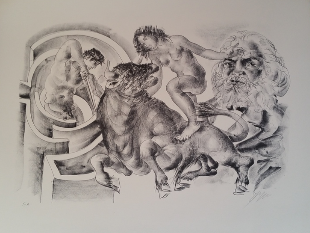 Hans Erni: gesigneerde litho 'Europa en de Stier', E.A.-exemplaar kopen? Bied vanaf 25!