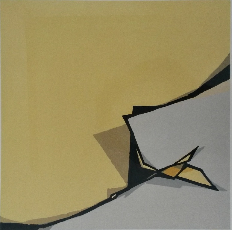 Fon Klement - Tension entre jaune et noir - boarddruk verkocht voor € 125!