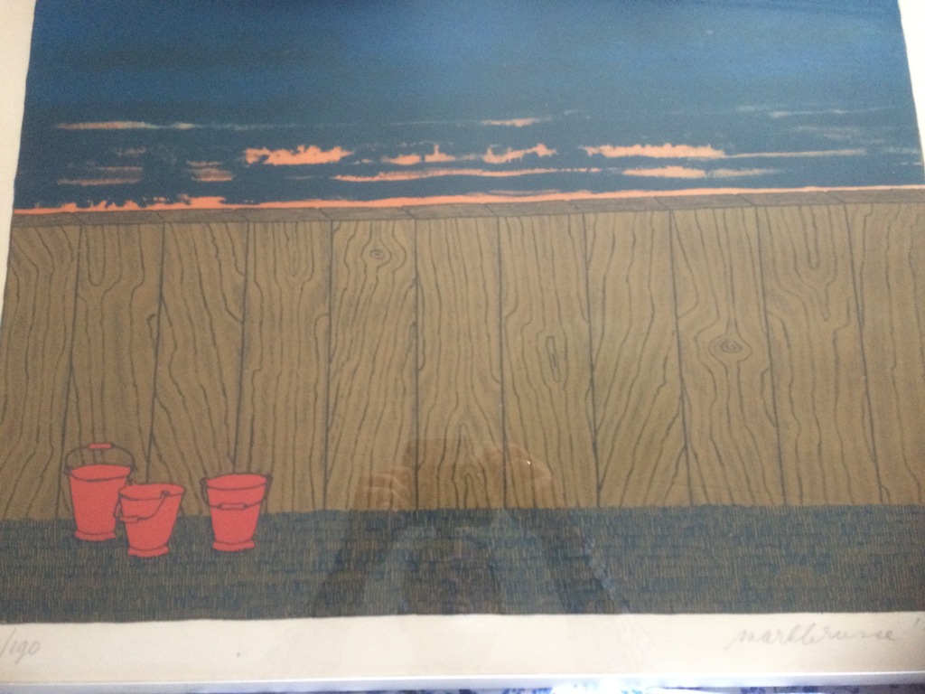 mark brusse. litho,drie emmers voor schutting, 89/190 kopen? Bied vanaf 10!