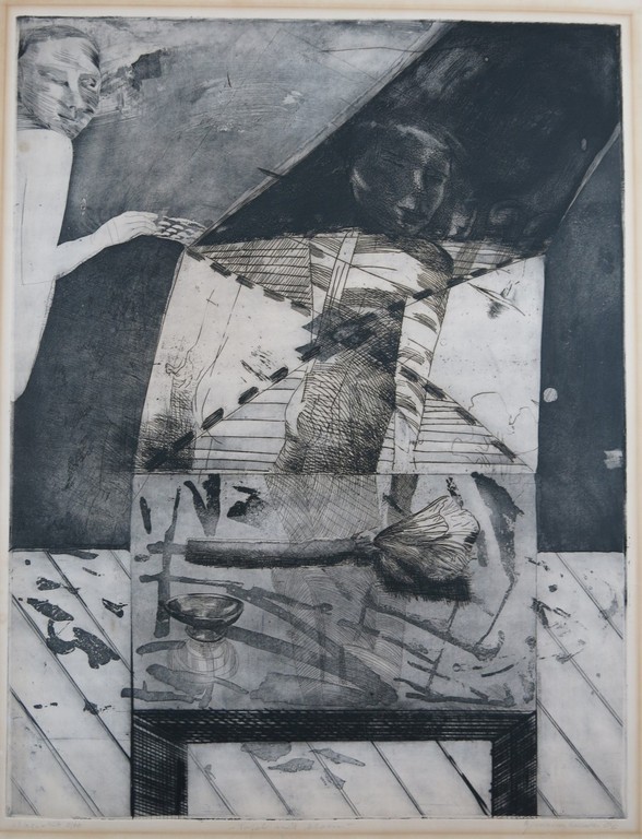 Gerda van Leeuwen: Ets en Aquatint, Tafel met bloem kopen? Bied vanaf 1!