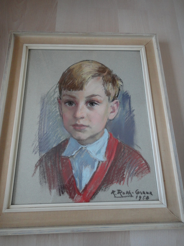 Karl Roth-Coraux, pastel, kinderkopje uit de jaren'50 (II)  kopen? Bied vanaf 1!