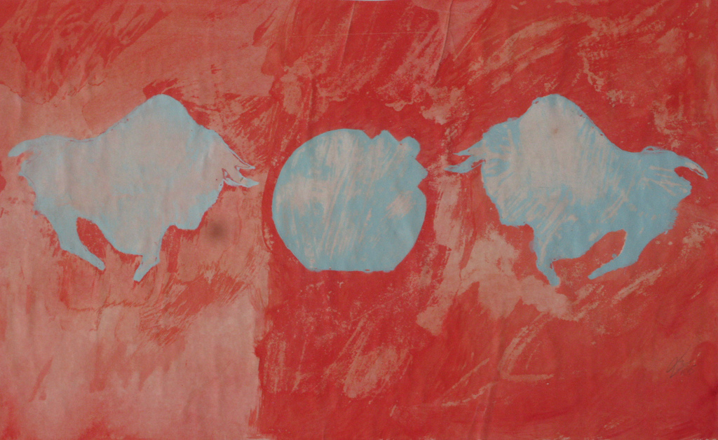 Tom van den BOOMEN, ACRYL op Papier - gesigneerd en geframed in zuurvrij passepartout verkocht voor € 40!