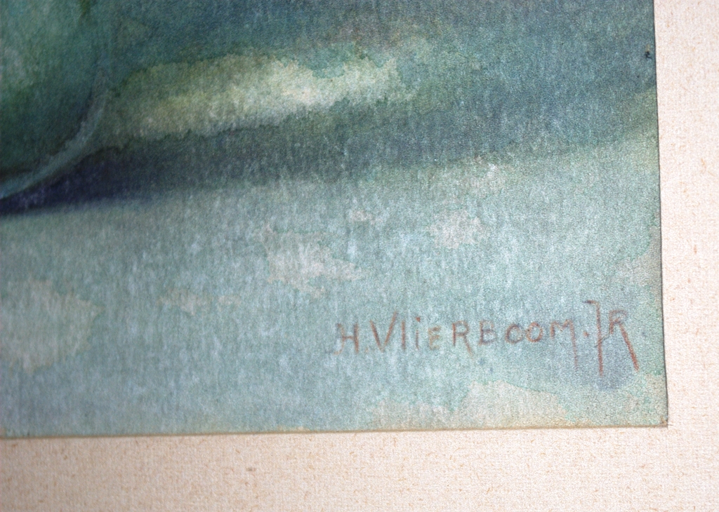 Aquarel en tekening, beiden gesigneerd en ingelijst kopen? Bied vanaf 45!