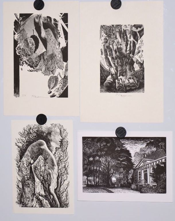 Peter Lazarov: 4 werkjes. 2x gesigneerd. verkocht voor € 37!
