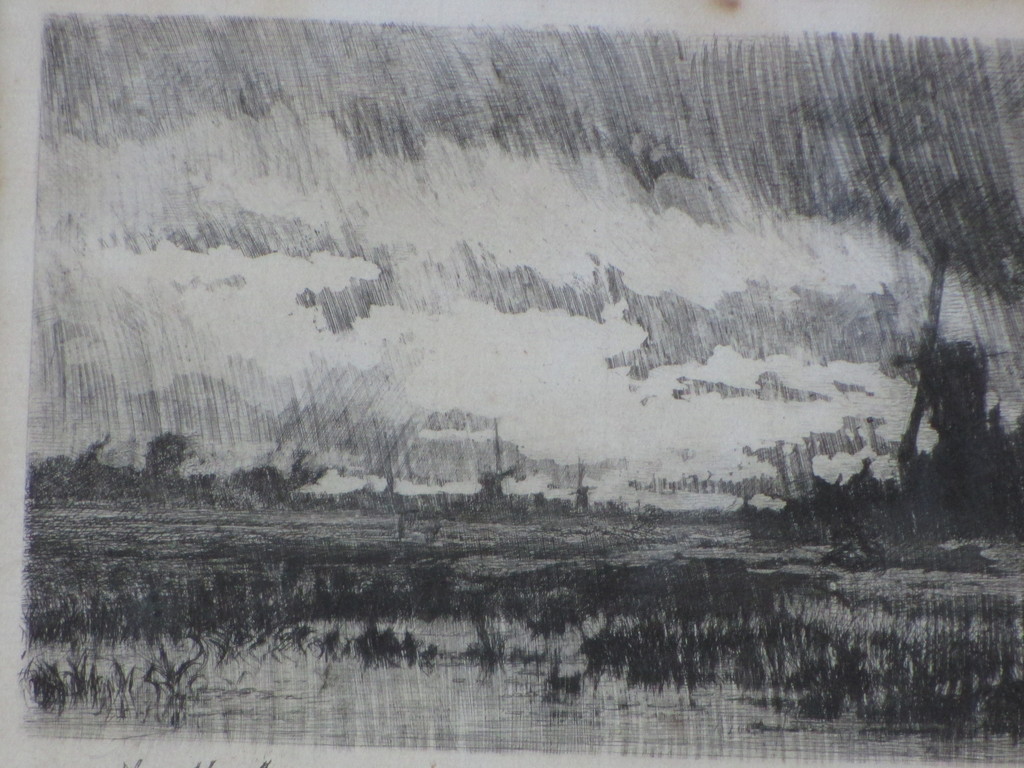 Marinus Heijl, Regen over de polder, Ets kopen? Bied vanaf 40!