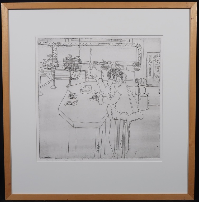 Onbekend gesigneerd: Ets, Z.T. - Ingelijst kopen? Bied vanaf 1!