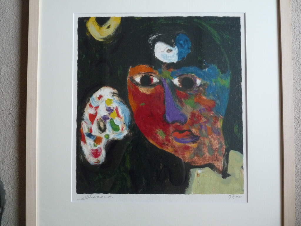 Eugene Brands, zeefdruk/litho, Zelfportret verkocht voor € 335!