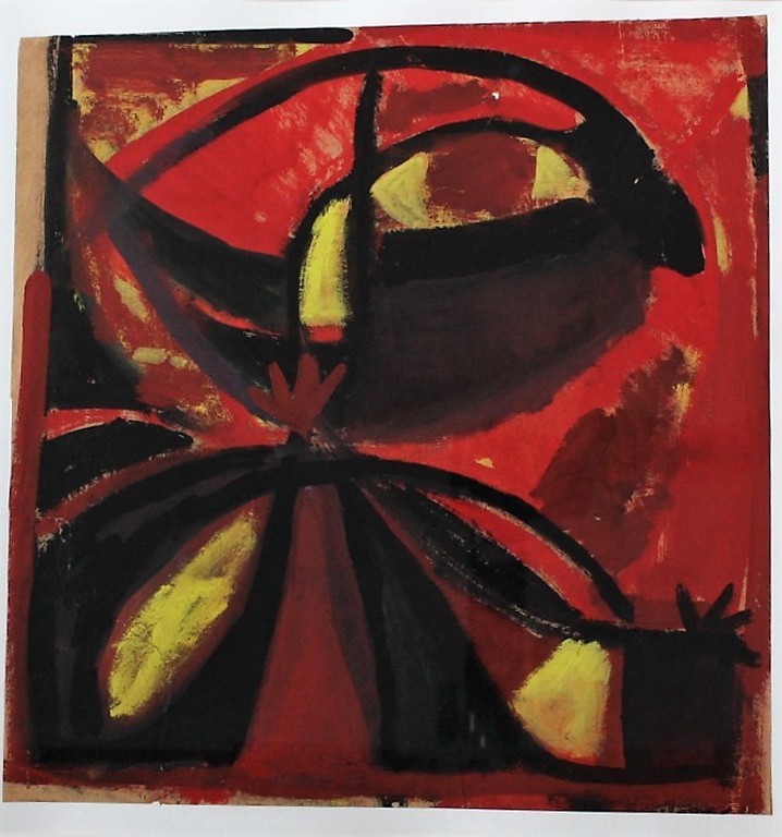 Ernst Vijlbrief (1934-2010) gouache op papier, abstracte compositie  kopen? Bied vanaf 100!