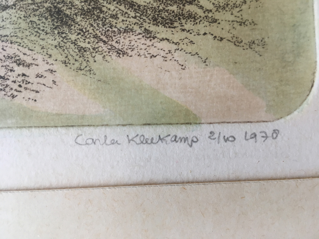 Carla Kleekamp, ingekleurde ets, Jona 1978 kopen? Bied vanaf 35!