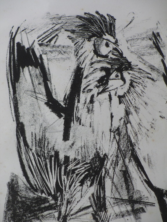 Dick Elffers, Twee Hanen, Litho '54 kopen? Bied vanaf 40!