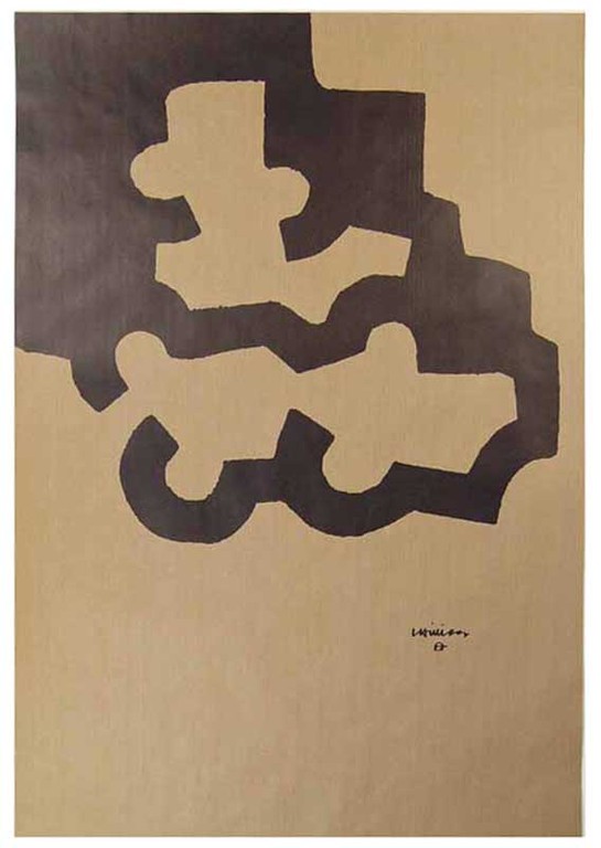 Eduardo Chillida, Lithografie, Compositie 1980 verkocht voor € 75!