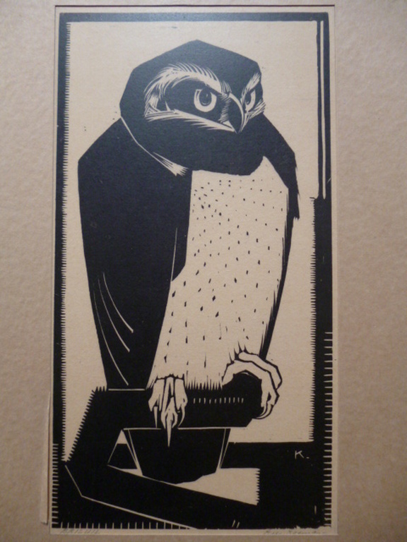 Kees Koeman - houtsnede - Briluil verkocht voor € 62!