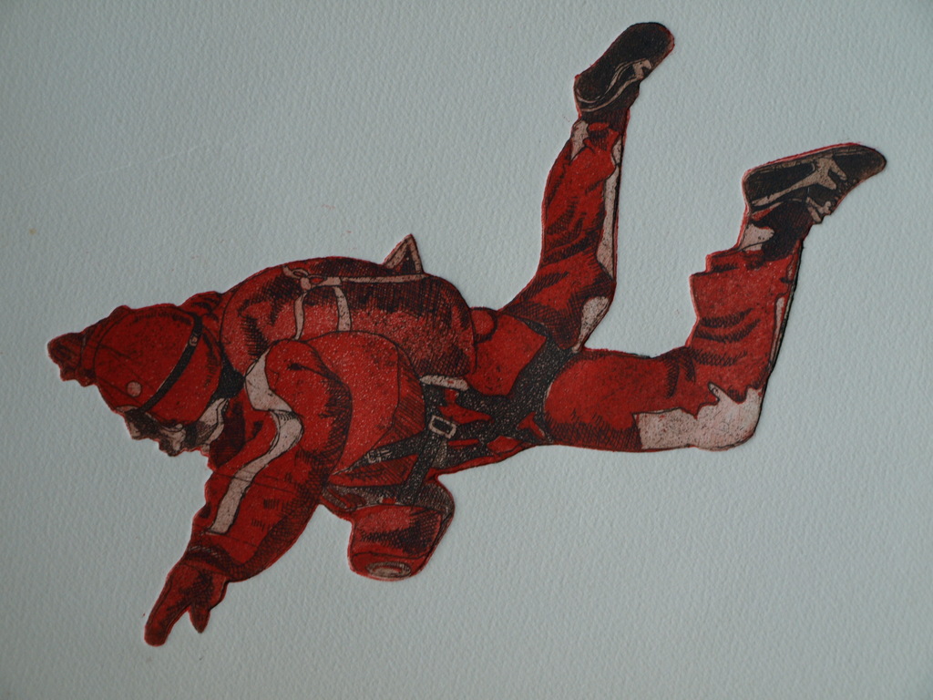 Leentje Linders : Ets en aquatint , De vrije val II – ca 1977 kopen? Bied vanaf 25!