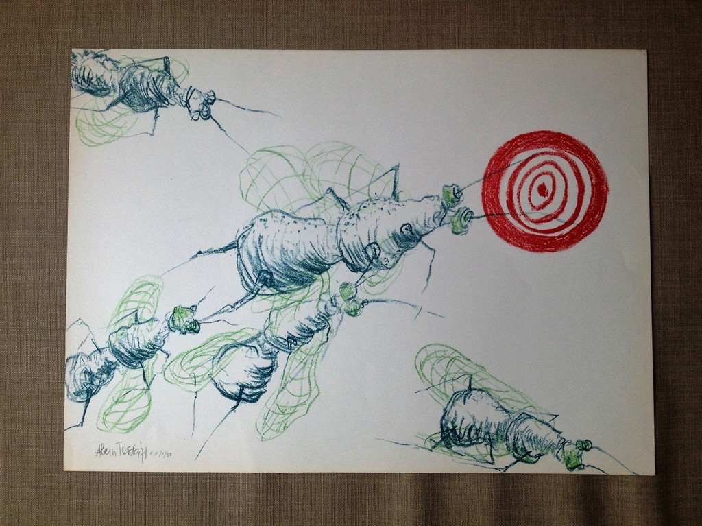 Alain Teister : Kleurenlitho , zonder titel naar mierengedicht Remco Campert kopen? Bied vanaf 1!