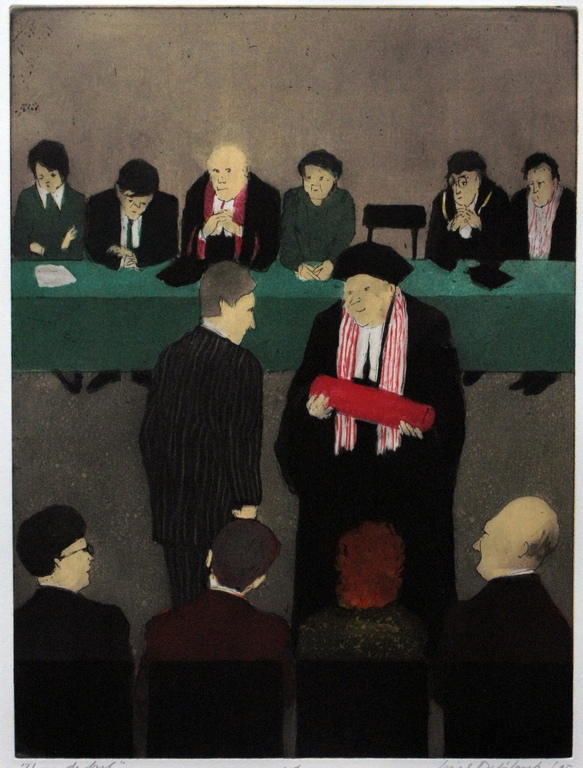 WILLY BELINFANTE (1922-2014) - grote ETS uit 50 - GESIGNEERD en mooi INGELIJST. kopen? Bied vanaf 80!