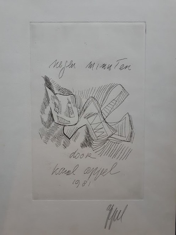 Karel Appel ets 1984, handgesigneerd, negen minuten kopen? Bied vanaf 260!
