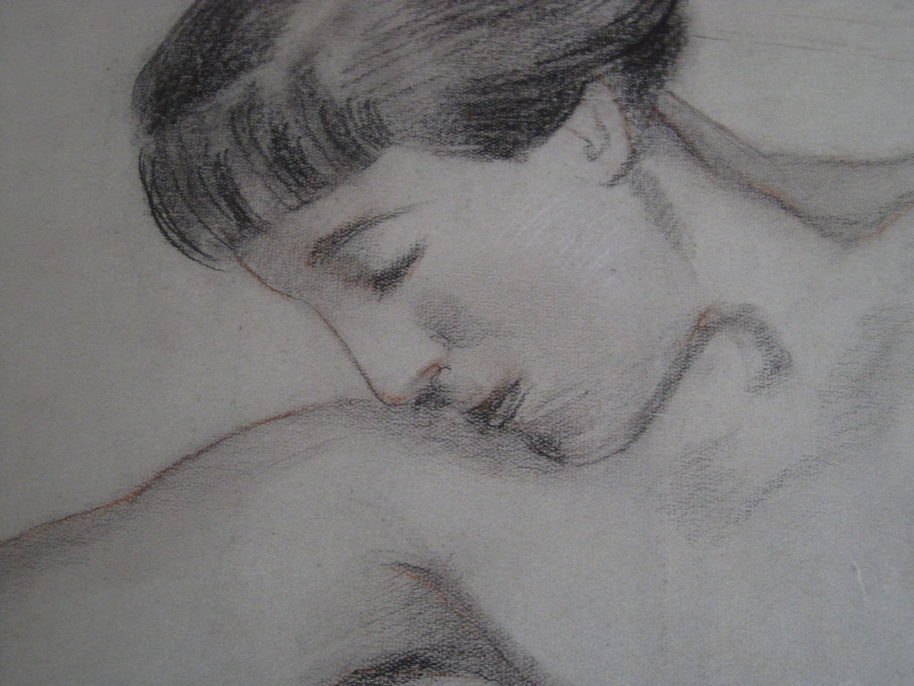 Grote gesig. houtskooltekening "liggend vrouwelijk Naakt" van Frits Schiller kopen? Bied vanaf 1!