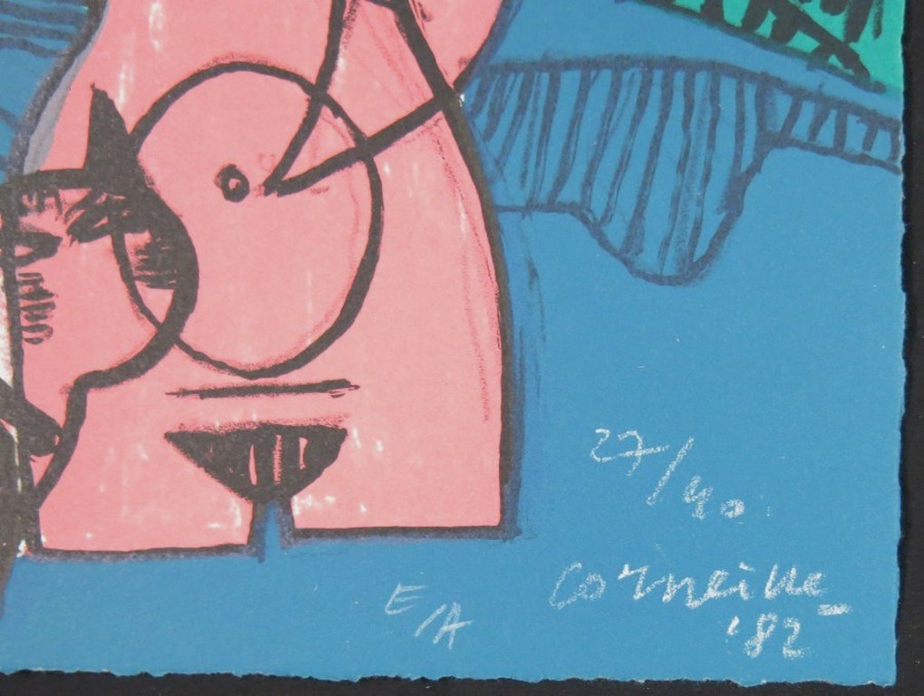 Corneille: Litho, Z.T. vrouw met poes en vogels kopen? Bied vanaf 70!