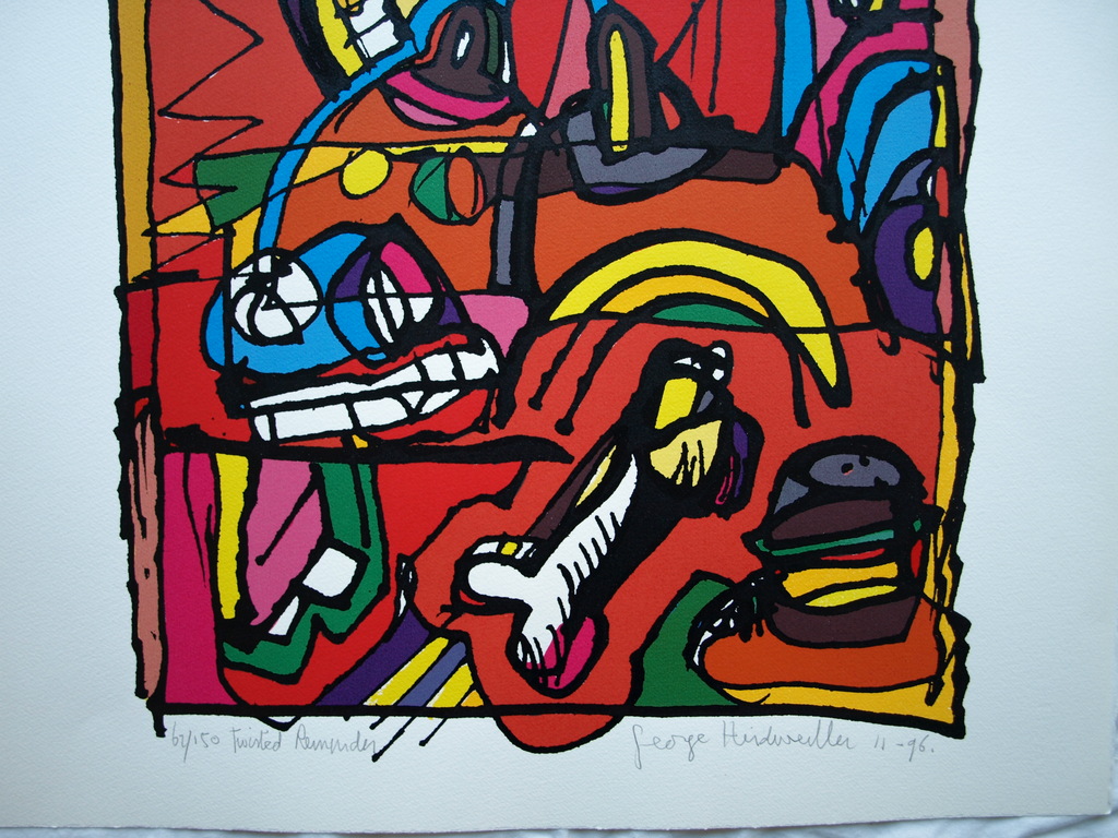 George Heidweiller : Zeefdruk – Twisted Reminder – gesigneerd – 1996 kopen? Bied vanaf 35!