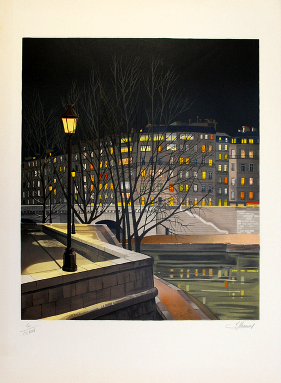 Jean -Luc Lecoindre - Au bord de quai - litho - handgesigneerd verkocht voor € 40!