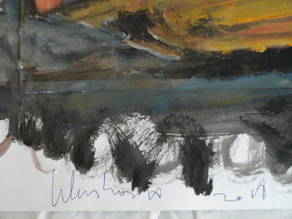 Peter Klashorst : acrylverf op papier , Vrouw met Eend – 2016 kopen? Bied vanaf 50!