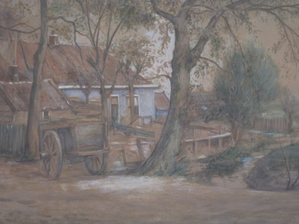 Dirk v Haaren 1878-1953 Amsterdam boerderij bij Sloterdijk pasteltekening ca1920 kopen? Bied vanaf 1!