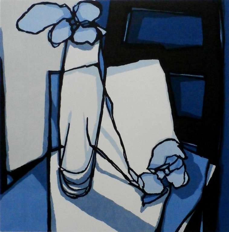 Fon Klement - zeer grote boardsnede: La chaise noir - 1992 verkocht voor € 195!