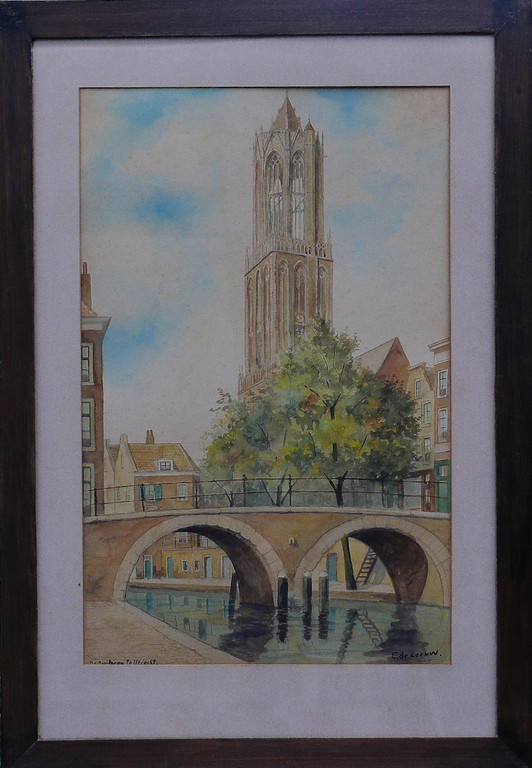 Adriaan C. Terhell (onder pseudo C. de Zeeuw): Aquarel De Domtoren te Utrecht kopen? Bied vanaf 125!