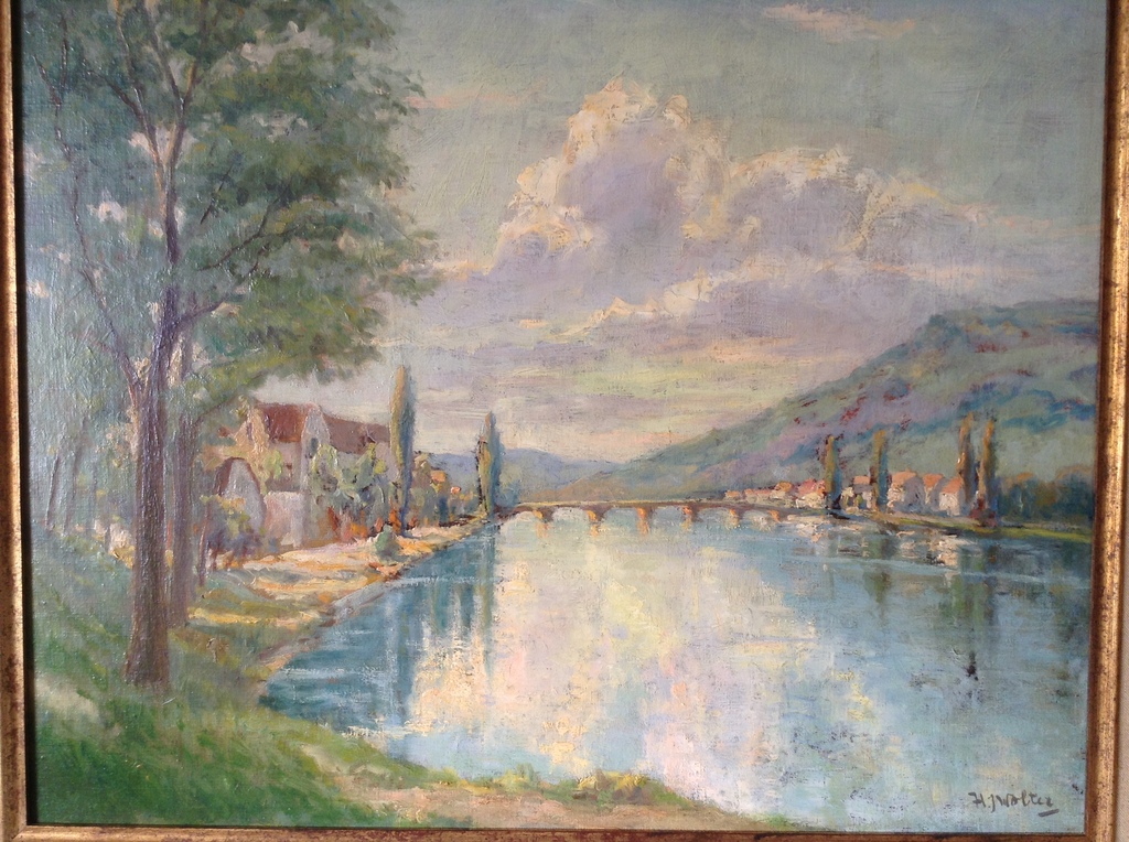 H.J. Wolter (1873-1952) Amersfoort. Zuid Europees landschap aan water kopen? Bied vanaf 500!