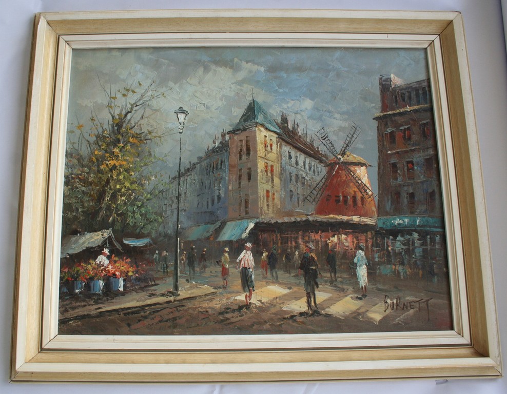 LAATSTE week - Olieverf op paneel  - Moulin Rouge Parijs  kopen? Bied vanaf 99!