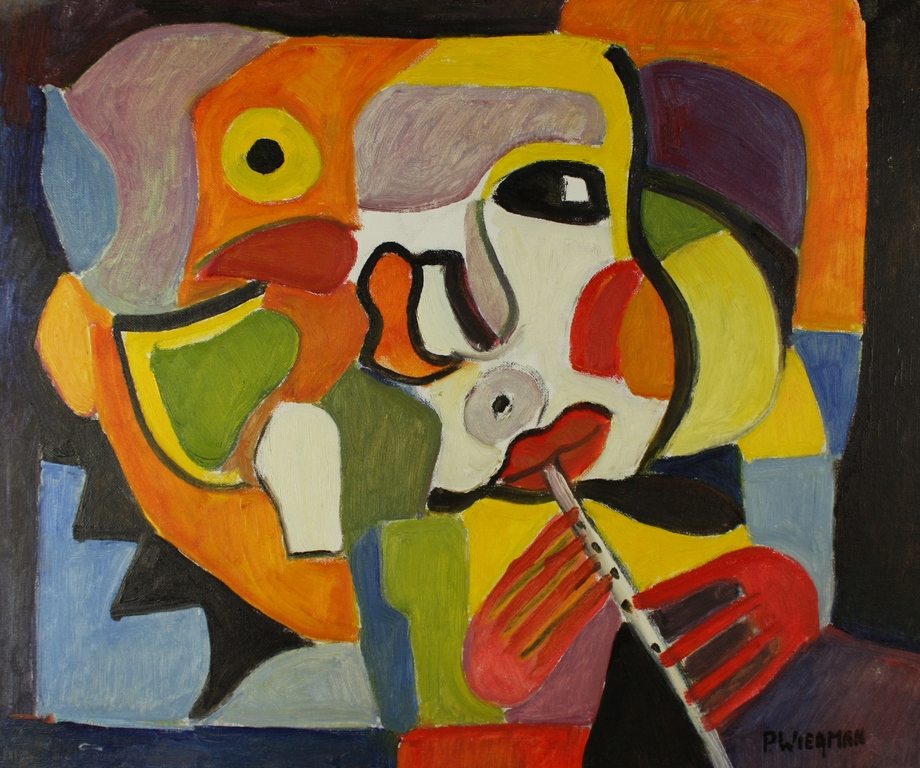 PIET WIEGMAN (II), olieverf op schilderskarton (LAATSTE KEER, vanaf 99€) verkocht voor € 99!