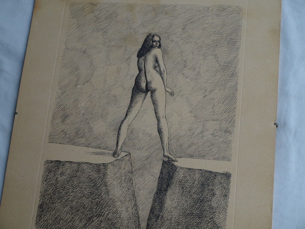 Topor: Ets , De gespleten vrouw – gesigneerd – ca 1970 kopen? Bied vanaf 50!