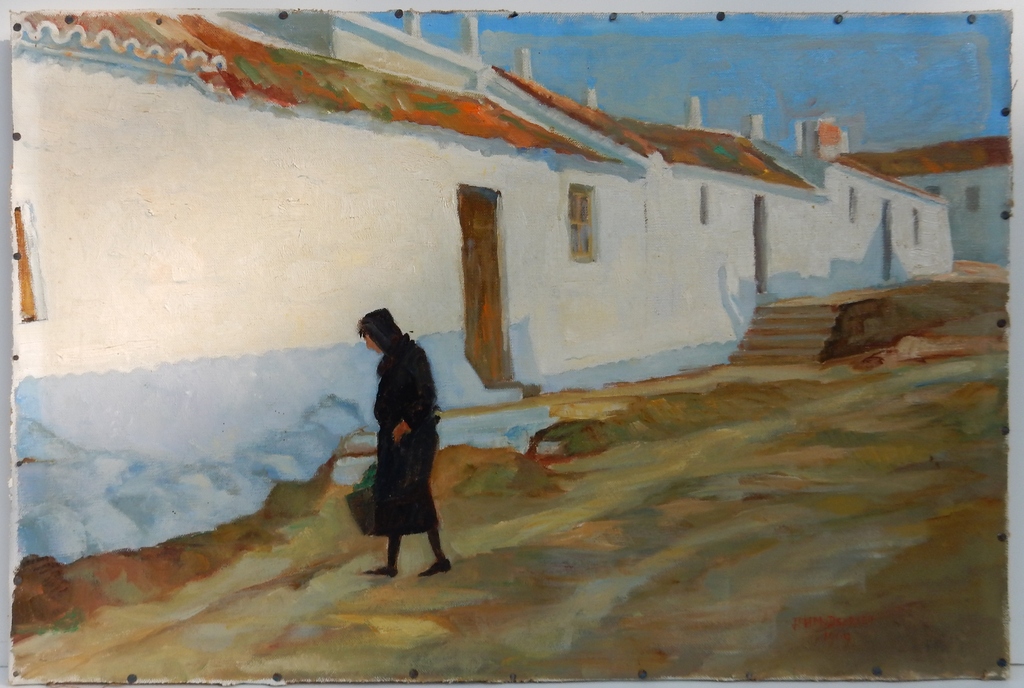 Jan F.H.M. van Deursen (1896-1981) -  Mediterraans dorpje 1969 kopen? Bied vanaf 35!